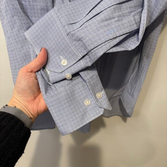 Tailor Byrd Collection Non Iron Trim Fit Mens Dress Shirt 15 1/2, 34/35 Blue - Picture 5 of 10